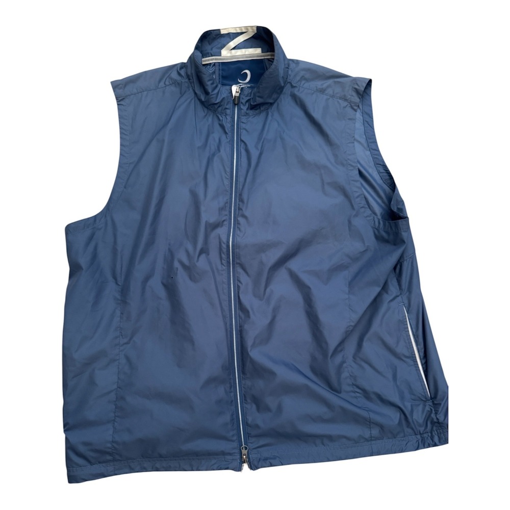 Zero Restriction Mens XXL Blue Full Zip Golf Vest Windbreaker W335C Mock Neck